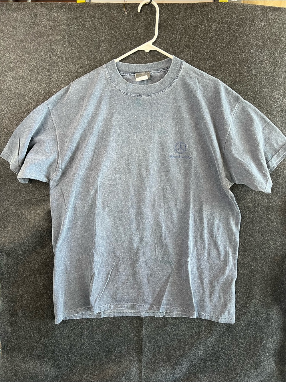 VTG Mercedes-Benz Authentic Tag Gray T-Shirt Embroidered Logo Men’s Size XL